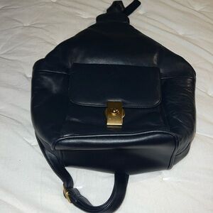 Samsonite 14 x 12 genuine leather black backpack travel casual vacation